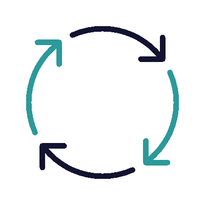 arrow-1-rounded Icon-Pfeile in einem Kreis angeordnet