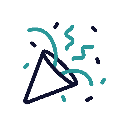 confetti Icon in Form einer Party-Tröte