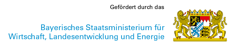 Förderlogo des Bayrischen Staatsministeriums für Wirtschaft, Landesentwicklung und Energie